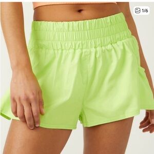 Free People Movement Get Your Flirt On Lime Green Women's Shorts